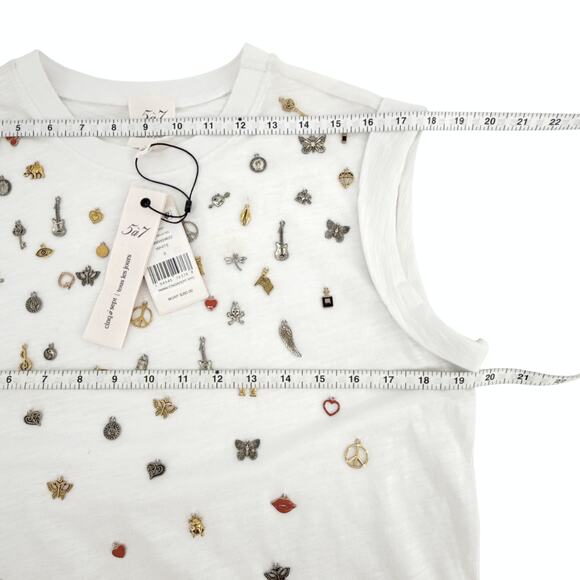 CINQ A SEPT Charm Bella Tee in White S - Picture 9 of 10